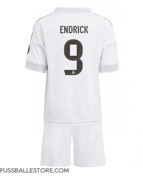 Günstige Real Madrid Endrick #9 Heimtrikotsatz Kinder 2025-26 Kurzarm (+ Kurze Hosen)